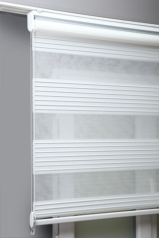 Pileli Beyaz Zebra Stor Kaliteli Güneşlik Perdeler