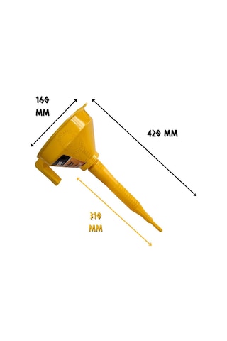 Sgs Çelik Süzgeçli Spiralli Yağ Hunisi - Ağız 160 Mm. - Uzunluk 420 Mm. - 1.2 Lt.