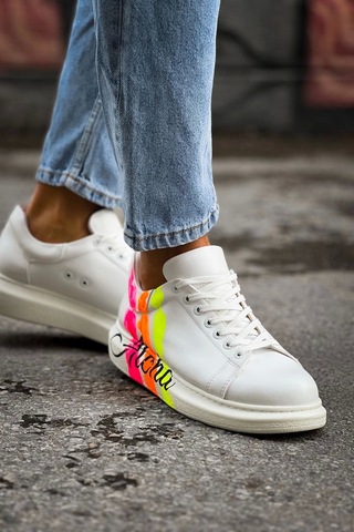 Ch254 Cbt Pittura Erkek Ayakkabı 501 Aloha Sarı Pembe Beyaz Çok Renkli
