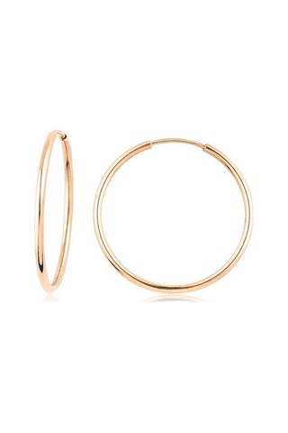 Pembe Altın Halka Küpe Rose Gold - Çapı: 2.60cm Pembe Altın