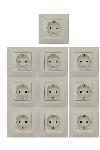 Legrand Salbeı Topraklı Priz Krem 10 Lu Paket Çerçeveli