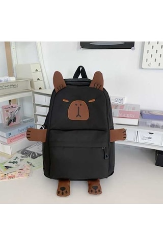 Novahub Sevimli Öğrenciler Küçük Kapasiteli Büyük Kapasiteli Çok Yönlü Siyah Sırt Çantası Siyah