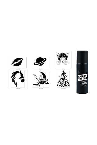 Airbrush Tattoo Rüya Modelleri Spray Tattoo Geçici Siyah Sprey Dövme Seti Siyah