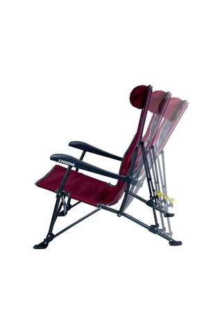 Gci Outdoor Low-ride Recliner 3 Kademeli Katlanır Kamp Sandalyesi Bordo Bordo