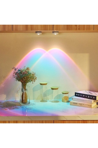 Led Kablosuz Günbatımı  Gece Işığı Projektör Deoration Ev Duvar  Odası Mutfak Vitrin  Için Led Işıkları Gökkuşağı Çok Renkli