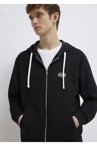 Mavi - Mavi Logo Baskılı Fermuarlı Sweatshirt 0s10557-900 Siyah