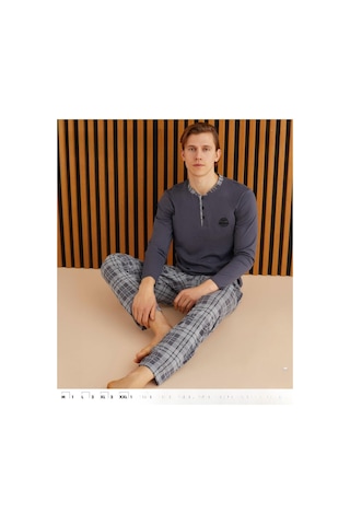 Pijamoni Erkek Süprem Uzun Kol İnce Pijama Takımı 6300 / 9 - 1 Adet 001