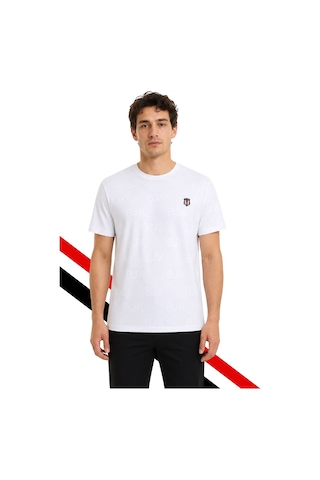 Beşiktaş Lisanslı Beyaz T-shirt Lazer Kutu Beyaz Lzr
