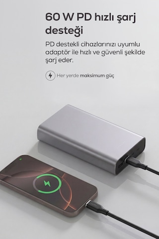 Type-c To Type-c Hızlı Şarj Kablosu 60w Pd, 480mbps, 1.2m, Laptop & Tablet Uyumlu Siyah-v0201012