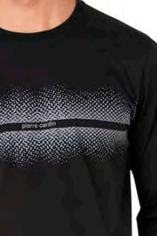 Pierre Cardin 6102 Erkek Uzun Kollu Bisiklet Yaka Pijama Takımı-siyah Siyah