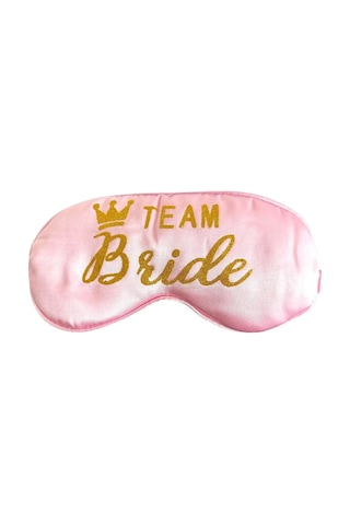 Caş Dekorasyon Pembe Renk Team Bride Yazılı Saten Uyku Bandı Pembe
