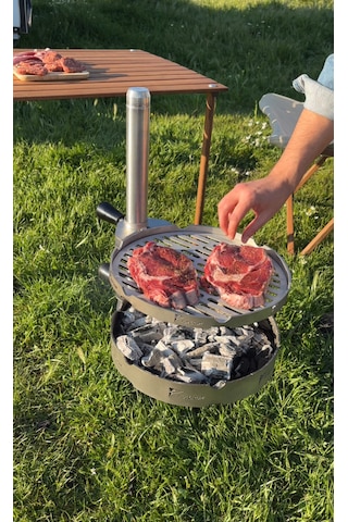 Bravon Outdoor Taşınabilir Kamp Mangalı , Paslanmaz Mangal , Ateş Çukuru,ayaklı