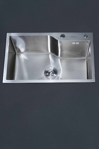 Ala Serisi %100 Krom 68x45 Paslanmaz Mutfak Eviyesi, Mutfak Lavabosu Sifon Dahil Silver