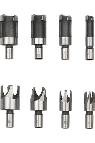 Hallow Ağaç İşleme Pah Delme Aracı Ahşap Kesici 8 Adet