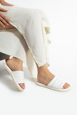 Pamela Kadın Terlik Dış Mekan Havuz Deniz Plaj Terliği Ev Terliği Beyaz