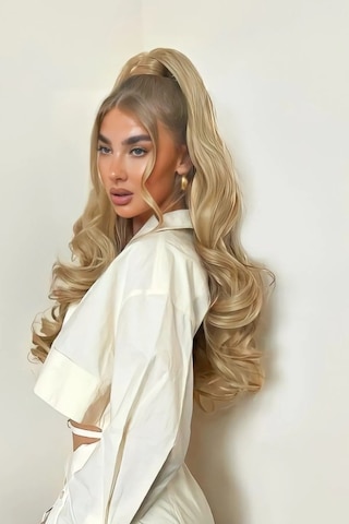 Caş Dekorasyon Küllü Sarı Çıtçıtlı Dalgalı At Kuyruğu Saç 16 Sarı