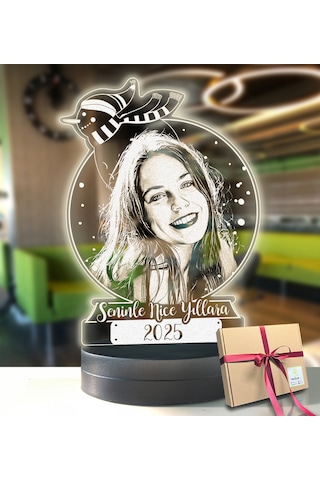 Sevgiliye Yılbaşı Hediyesi Sevgiliye Özel Resimli Kar Küresi 3d L