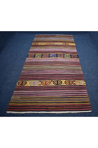 Zehra Abla Halı El Dokuma Seçkin Sivrihisar Eskişehir Yün Kilim 7469 Çok Renkli