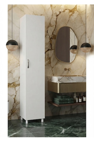 Pırlanta 5 Raflı Çok Amaçlı Banyo Dolabı Beyaz