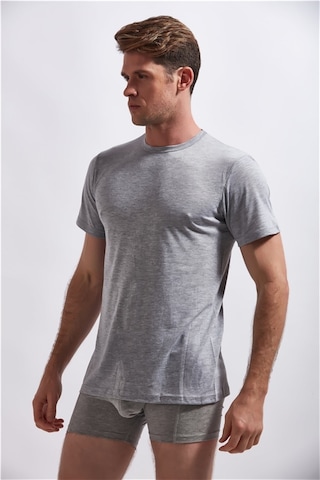 Josejuan 6'lı Erkek Atlet Sıfır Yaka Yarım Kollu Suprem %100pamuk 3304-6'lı Gri Melanj