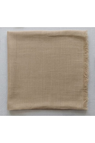 Özense Çift Flamlı Pamuklu İnce Terletmeyen 4 Mevsim Kullanılabilir 100x100 Cm Latte Renkli Yazma Eşarp