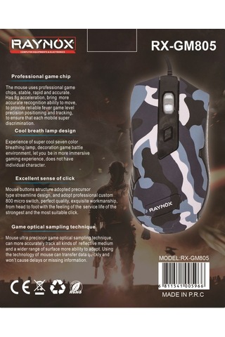 Raynox RX-GM805 Kablolu Optik Oyuncu Mouse