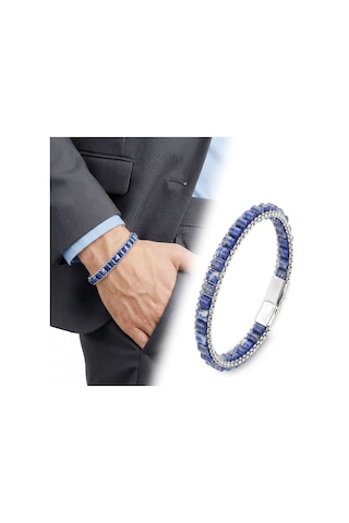 Beycen Aksesuar Lapis Doğal Taşlı Hasır Örgü Zincirli Erkek Çelik Bileklik 39022b28d17 Çok Renkli 90361328