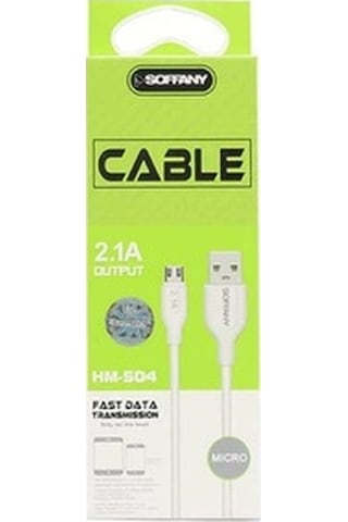 Soffany HM-504 2.1A Micro USB Data Şarj Kablosu 1.2 M