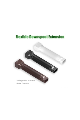 Konesam Pe Esnek Yağmur Oluğu Uzatma Borusu - 1,5m Uzunluk, Siyah/beyaz/kahverengi