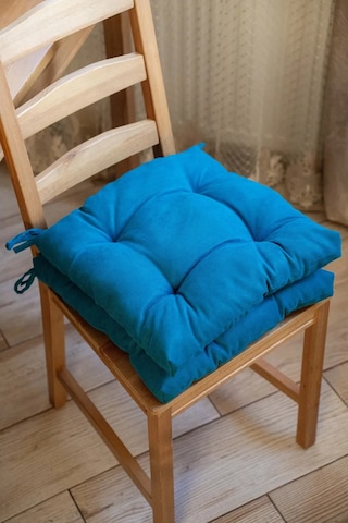 Slavıca Sandalyeye Takılan Bağcıklı Kare Yastık 40x40cm 363124948 Turkuaz