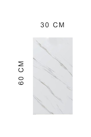 10 Adet 30x60 Cm Siyah Beyaz Mermer Kendinden Yapışkanlı Duvar Paneli