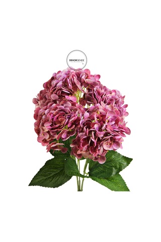 Yapay Ortanca Demeti Islak Dokulu Koyu Pembe 43 Cm Koyu - pembe