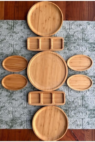 Atbyhome Bambum 9 Parça Kahvaltı Takımı Kahvaltılık Ahşap