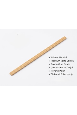 Yasemin 110mm Bambu Karıştırıcı 3'lü Paket 900 Adet Açık Ahşap