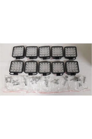 Off Road Sis Farı - Lambası 16 Led Kare Çalışma Lambası (10 Adet)
