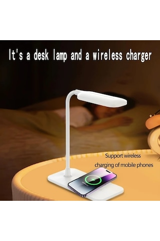 Boatshop1 Siyah Usb Port Ve Kablosuz Sarj Pedli Modern Led Masa Lambasi Calisma Okuma Icin Katlanabilir Tasarim Yurtlar Ev Ofisler Ideal Siyah