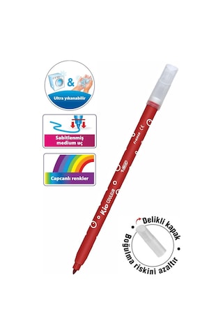 Keçeli Kalem 12 Renk 1 Paket Bic Kid Couleur 12 Li Keçeli Kalem Canlı Renkler Yıkanabilir Kaliteli Okul Öğrenci