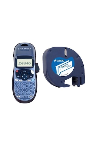 Dymo LetraTag LT-100H Etiketleme Makinesi + Ecotag Plastik Etiket 12 MM