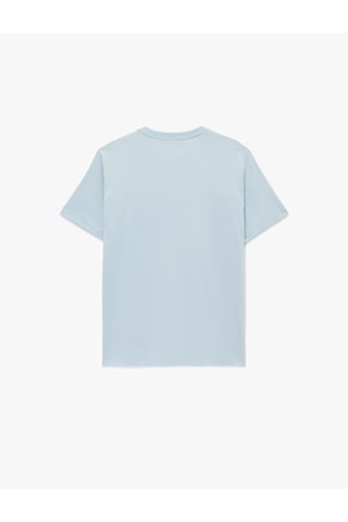 Koton Regular Fit Kısa Kollu Pamuklu Bisiklet Yaka Baskılı Tişört Mavi 6sam10042mk Mavi