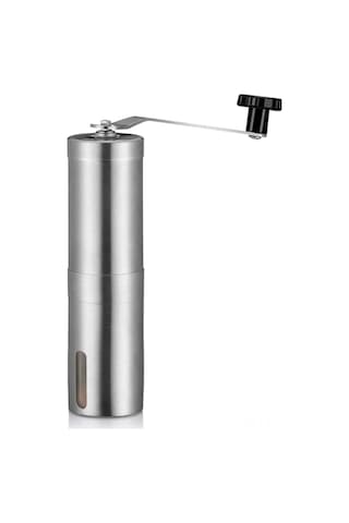 Neevoyu 304 Paslanmaz Çelik El Cranklı Kahve Değirmeni, Porselen Testere Tasarımı, Ayarı Ayarlanabilir, 30g Kapasite, Gürültüsüz, Taşınabilir Gümüş