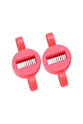 Suofeng 2 Adet Yeşil Fasulye Dilimleyici, Fransız Stili Uzun Bezelye Kesici, Paslanmaz Çelik Bıçaklı Mutfak Aleti Kırmızı