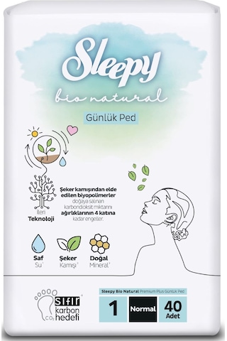 Sleepy Bio Natural Premium Plus Günlük Ped Normal Ped 40 Adet