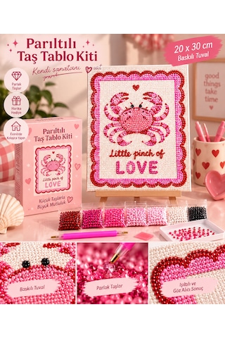 Bedazzling Taşlı Tuval Kiti Küçük Boy Pembe Yengeç 1 Adet Bedazzling Taşlı Tuval Kiti Küçük Boy Pembe Yengeç 1 Adet