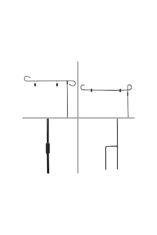 Vkemall Siyah Demir Bahçe Bayrak Direği 92x41cm - Kolay Montajlı, Dayanıklı, Stabile Bahçe Bayrak Tutucusu