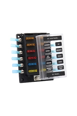 Moveevo 12 Yollu Sigorta Kutusu, Kısa Devre Gösterge, 16 Adet Sigorta Ve 14 Adet Isıtma Borusu Terminali İle Otomobil, Rv, Gemi Uygun 100