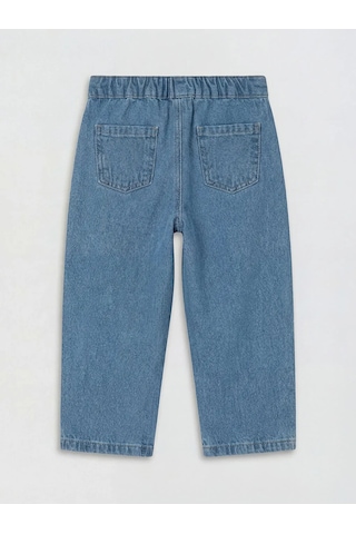 Lc Waikiki Mavi Relax Fit Kız Bebek Nakışlı Denim Pantolon