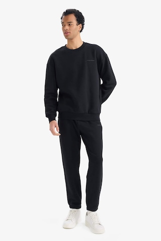 Defacto Boxy Fit 2li Takım Bisiklet Yaka Sweatshirt Eşofman Altı F9623ax25aubk81 Siyah-bk81