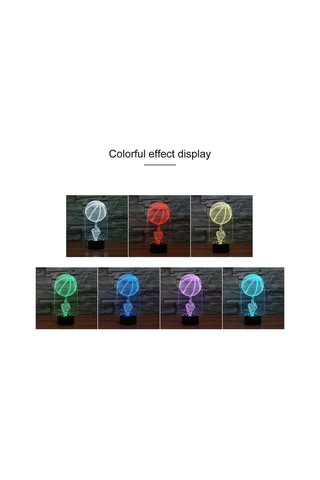 Soulader Uzaktan Kumandalı Dekoratif Basketbol Tasarımlı 3d Led Işık Gece Lambası Çok Renkli