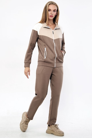 Trendhill Kadın Açık Kahve Modal Scuba Eşofman Takım Edy5543ak Açık Kahverengi