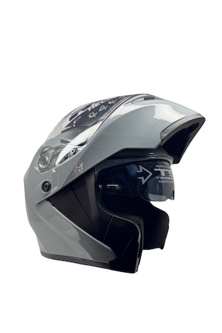 Kask Rs2 Marka Çene Açılır Güneş Vizörlü Nardo Gri